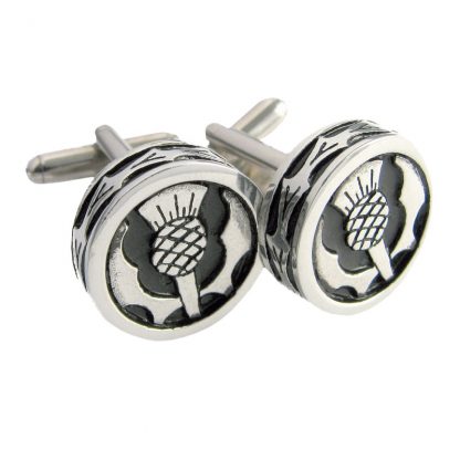 Round Thistle Polished Cufflinks