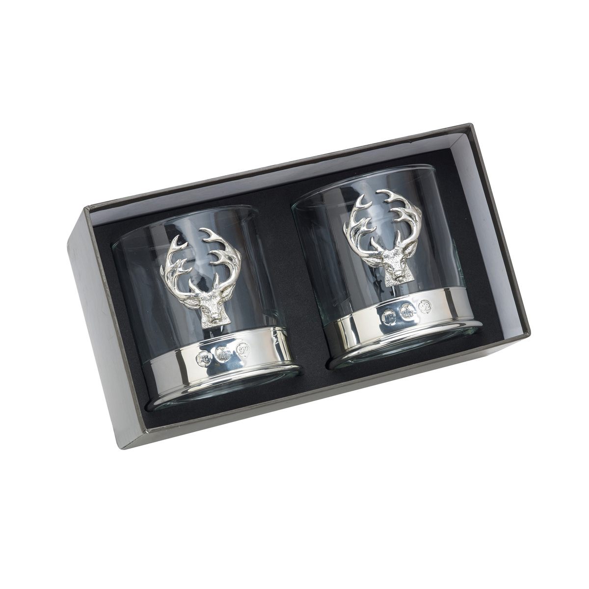 Stag Whisky Glasses - Pair Boxed